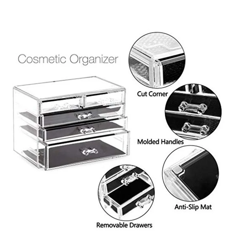 

Drawer Make Organizer Cosmetics Opbergbox Organizer Maquillaje Transparent Plastic Box Lipstick Sieraden Display Stand