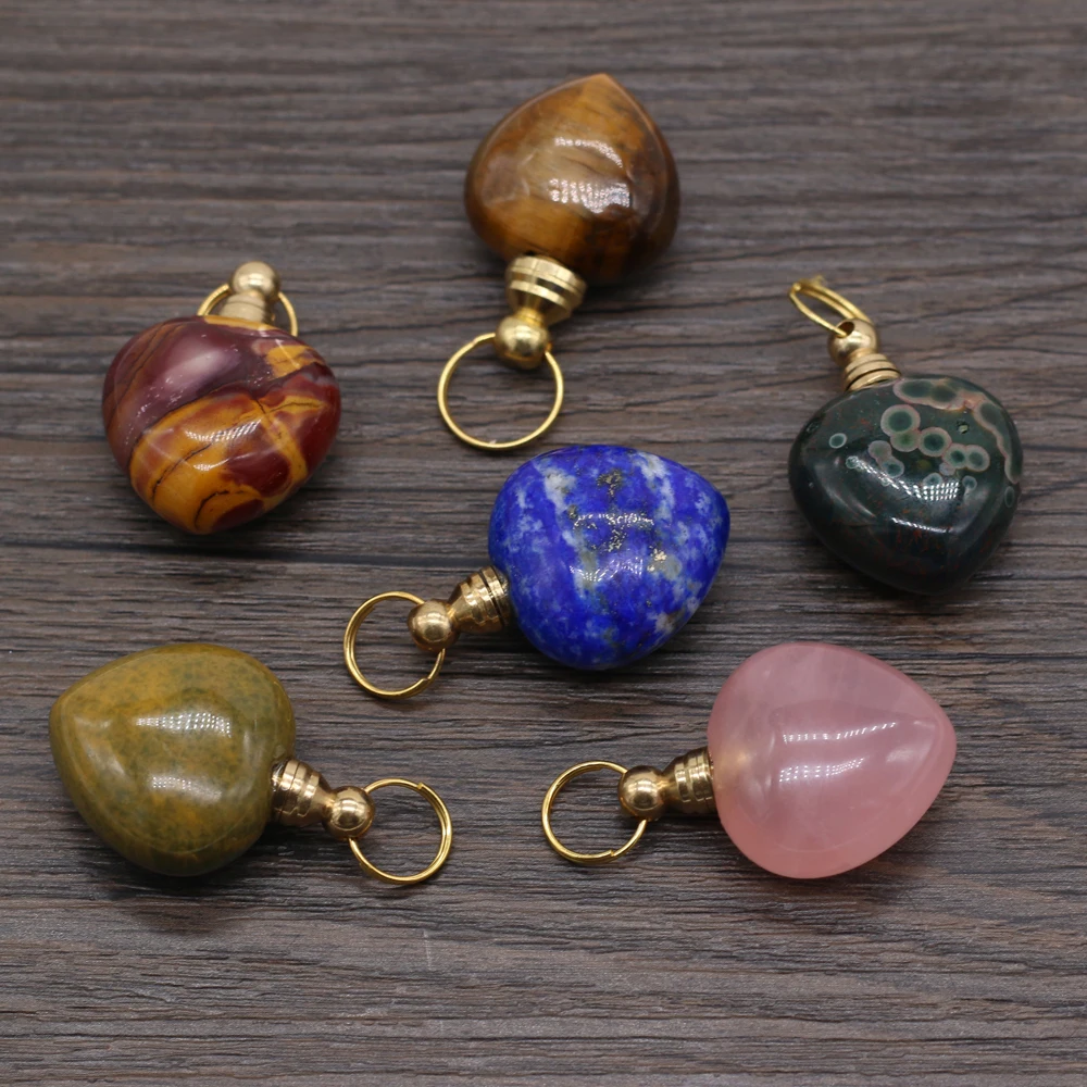 

Natural Semi-precious Stone Indian Agate Perfume Bottle Pendant for Making DIY Exquisite Necklace Bracelet Gift Size 22x33mm