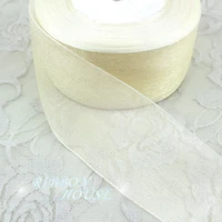 2 50mm cream white organza ribbons wholesale gift wrapping decoration christmas ribbons
