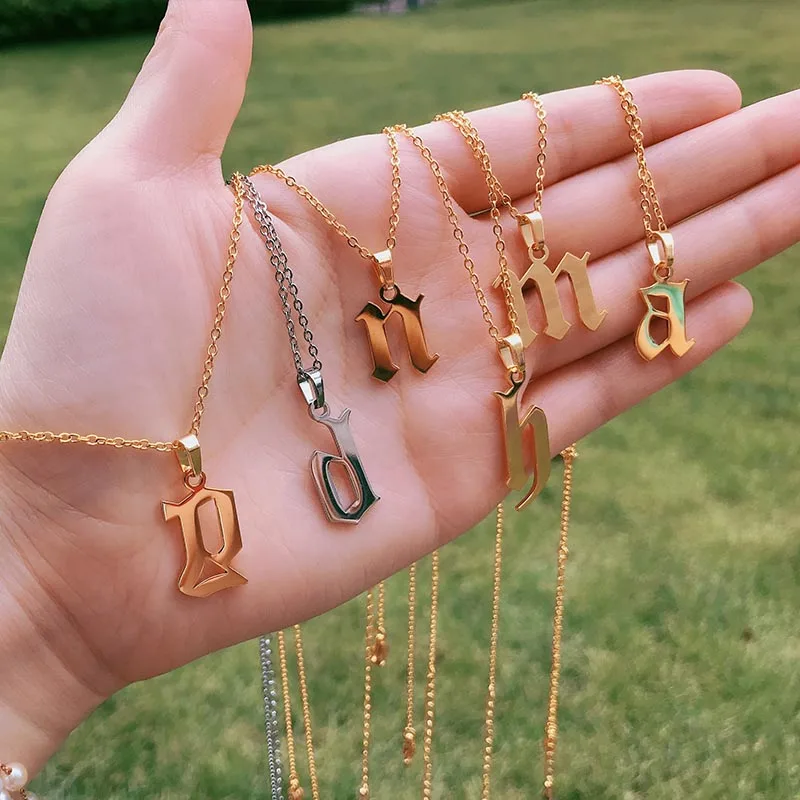 Ожерелье a z Initial с буквами для женщин простое ювелирное изделие длинная цепь из