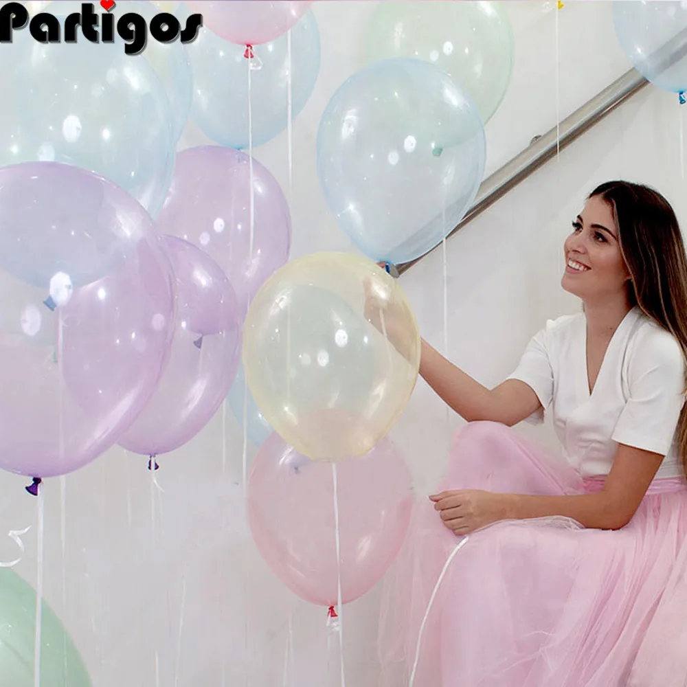 

10pcs 10inch no wrinkle Crystal Bubble Balloon Chain Party Decor Transparent Bobo Clear Helium Bubble Balloon Wedding Supply