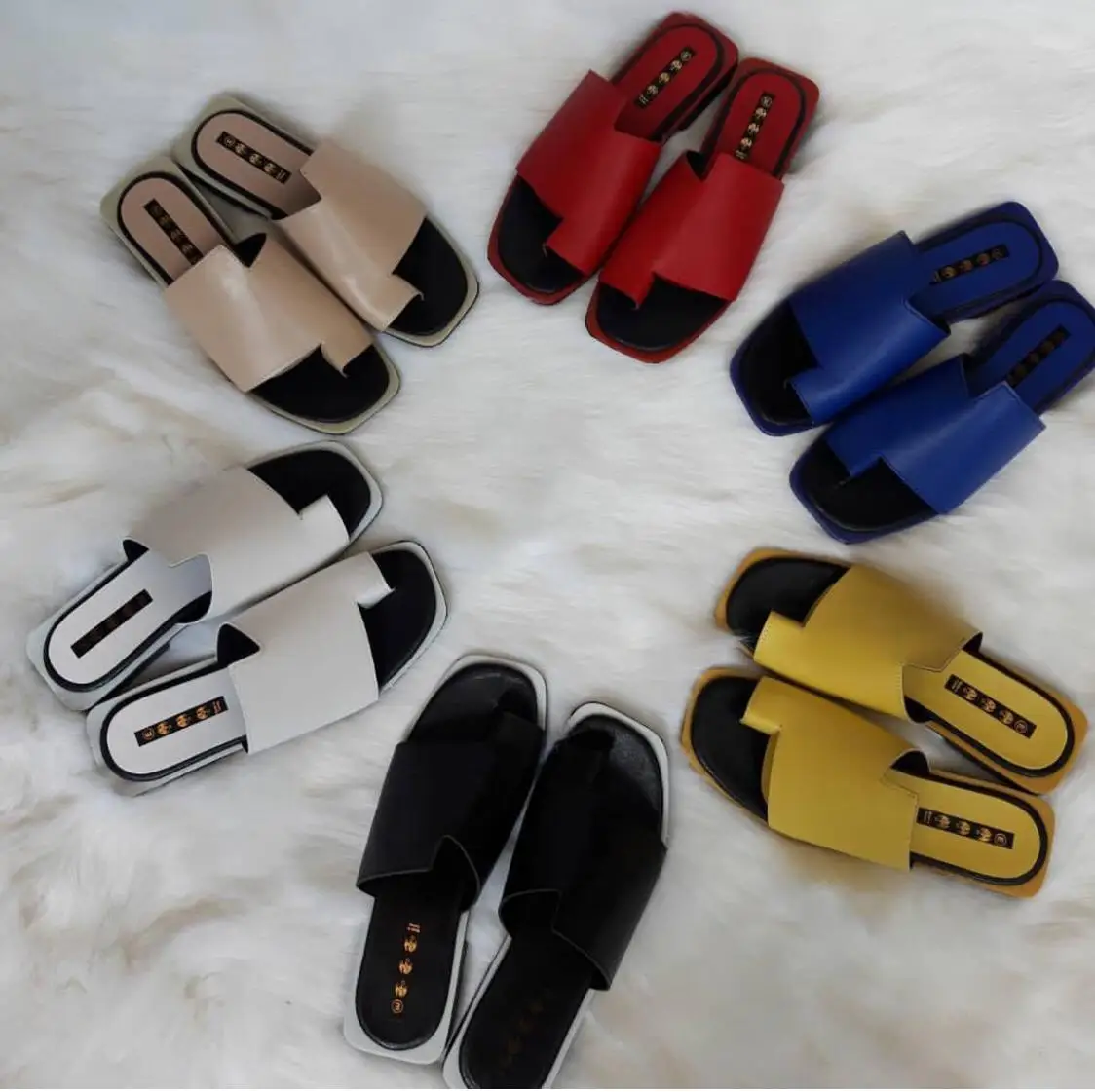 

2021 Trend Women Slippers Sandal New Fashion Luxury Spring Summer High Quality Made in Turkey Black White Red Yellow Brown