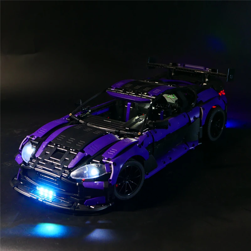 В наличии C001 3850 шт. 1:8 фиолетовый известный супер спортивный автомобиль MOC 8780 с