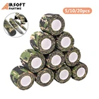 Тактическая Камуфляжная Лента для ружья, 5 см * 4, самоклеящаяся Камуфляжная Лента для охоты, улицы, инструмент, фонарик, эластичный бинт для обертывания