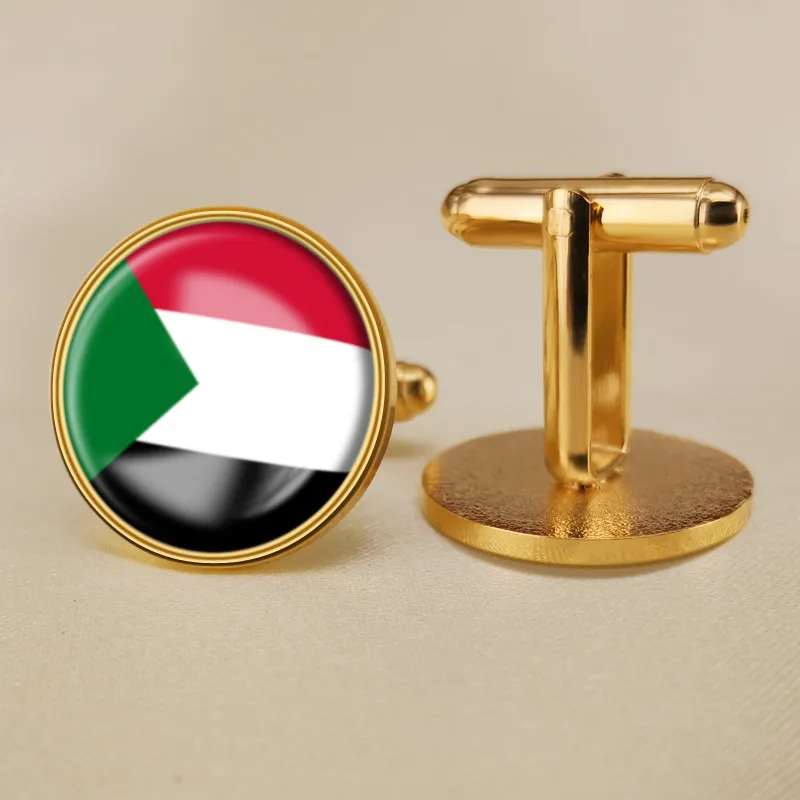 

Запонки герб Судана, суданская карта, флаг, государственная эмблема