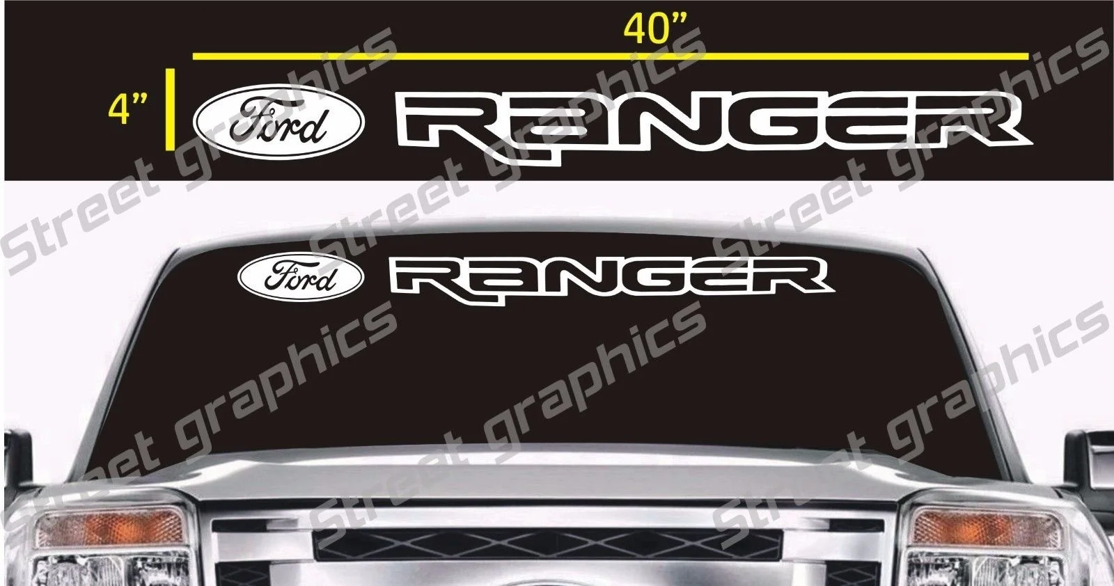 

Виниловая наклейка на лобовое стекло для FORD RANGER
