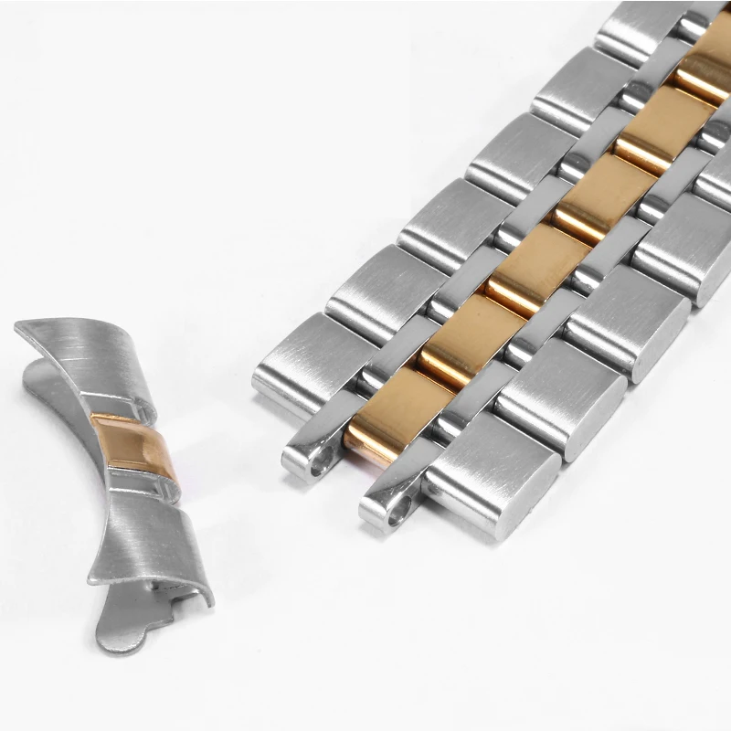 

Stainless steel watchband 13 17 19 20mm silver inter gold bracelet Arc interface For Tudor Prince & Princess series watch chain
