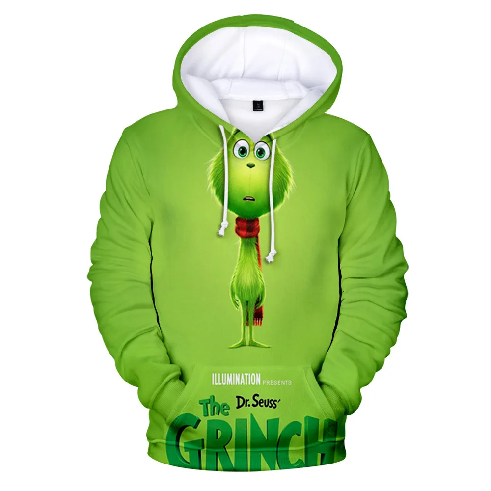 

Green Haired Grinch Anime Hoodie Hoodies Men Sweatshirt Lounge Wear Fashion Grinch Hooded 3D Streetwear Men Clothing XXS-4XL