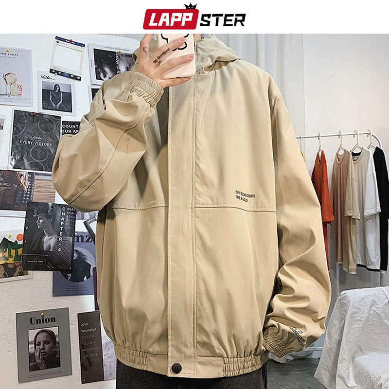 

Куртка-бомбер LAPPSTER мужская с капюшоном, уличная одежда в стиле Харадзюку, модная ветровка в Корейском стиле, Харадзюку, 5XL, 2022