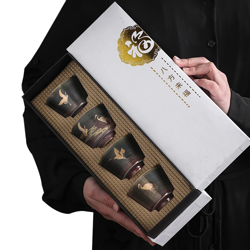 

Japanese Tea Cup 100ml Ceramic Teacup Set Handmade Pottery Cups Chinese Kung Fu Teaware Drinkware Vintage Teacups Tea Bowl Craft