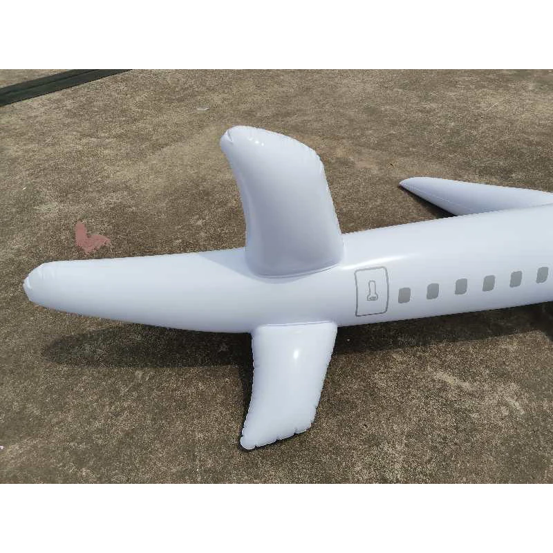 

1m 2m Super Cool Inflatable Toy Airplane White Decorative Plane Inflation Model Decoration For Christmas Party