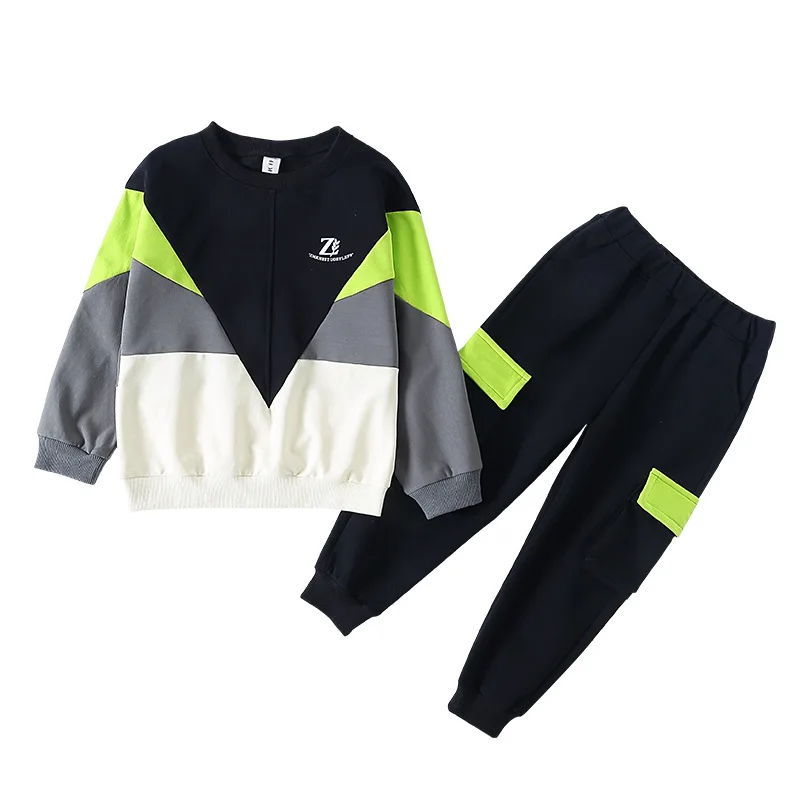 

Cotton Spring Autumn Boys Clothing SuitsCoat + Pants 2pcs/Set Kids Jacket Teenager Sport School Outfits Tracksuit High Quality