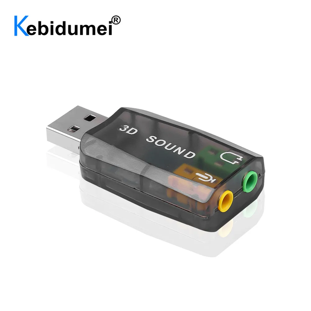 Внешняя звуковая карта USB на разъем 3 5 мм аудиоадаптер для наушников 1 микрофона Mac