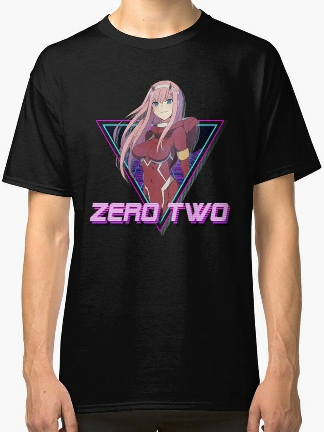 

Darling In The FranXX (Zero Two Aesthetic) Men's Tops Tee T Shirt Black T-Shirt Full-figured