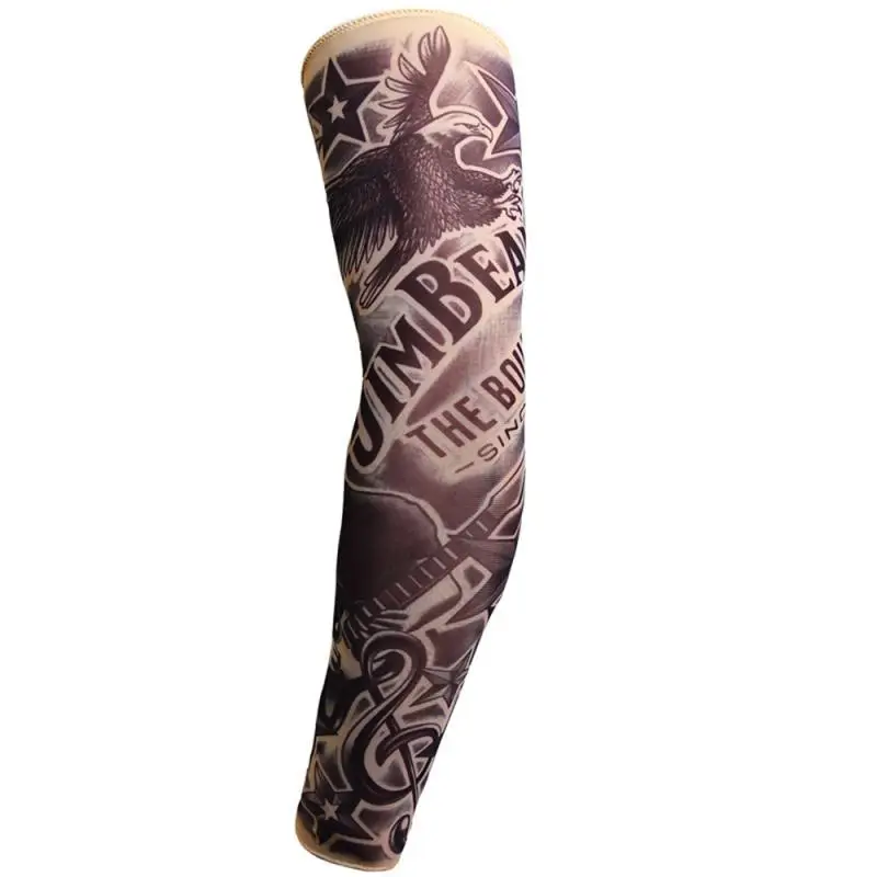 

Outdoor Cycling Sleeves 3D Tattoo Printed Arm Warmer Men UV Protection Running Arm Skin Protective Nylon Sleeves Sports Safety
