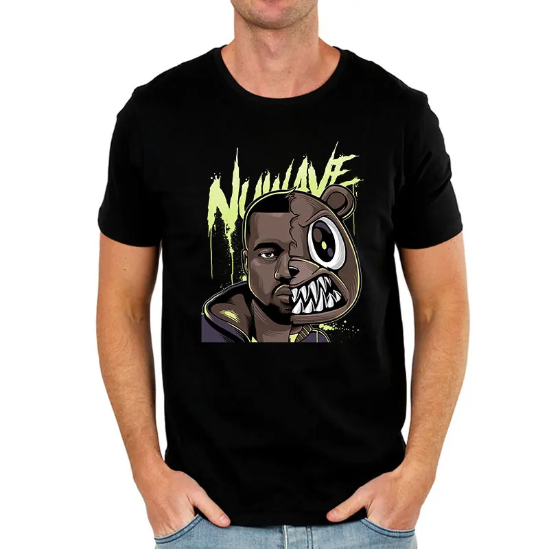 

Hot Wholesale Custom Logo Printed Cotton Men T Shirt Nu Wave 100% Cotton Plain Tshirt Crew Neck Black Men T Shirt