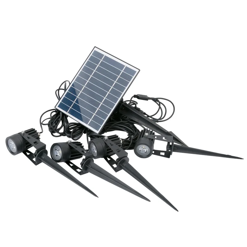 

4 Heads Outdoor LED Solar Lawn Spotlight Solar Landscape IP65 Waterproof Automatic on/Off Wall Light Garden Decoration Light