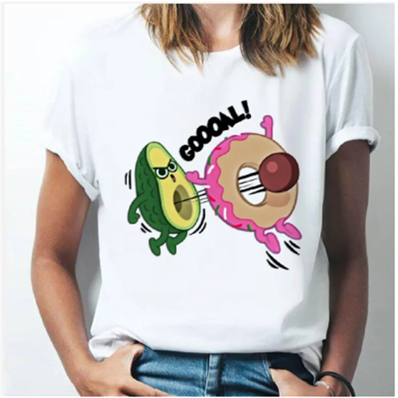 LINNA с кавайным рисунком Harajuku авокадо футболка для женщин Ullzang 90s модная костюм