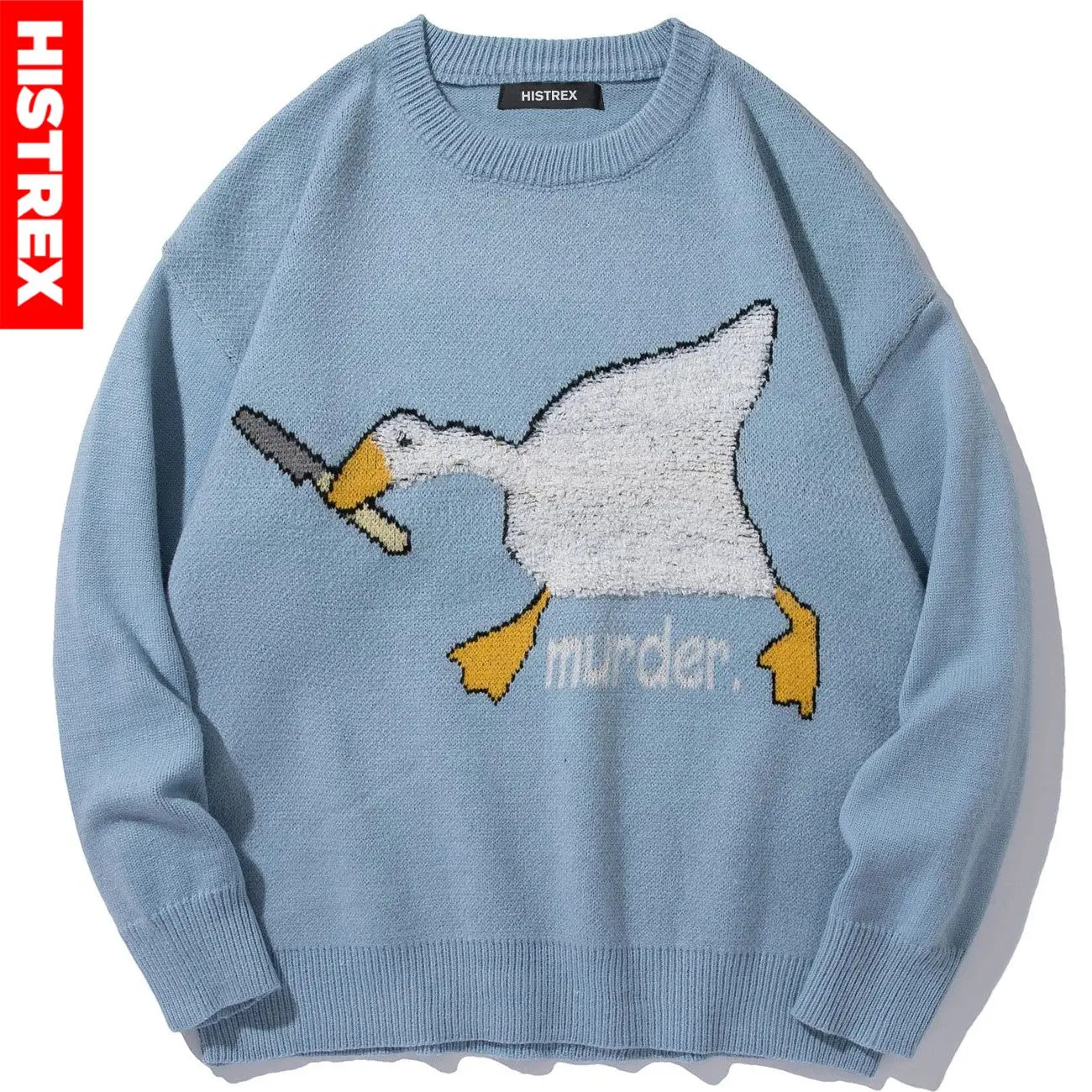

HISTREX Streetwear Autumn Winter Sweater Men Women Goose Pattern Knitted Sweater Fashion Harajuku Cotton Casual Pullover Sweater