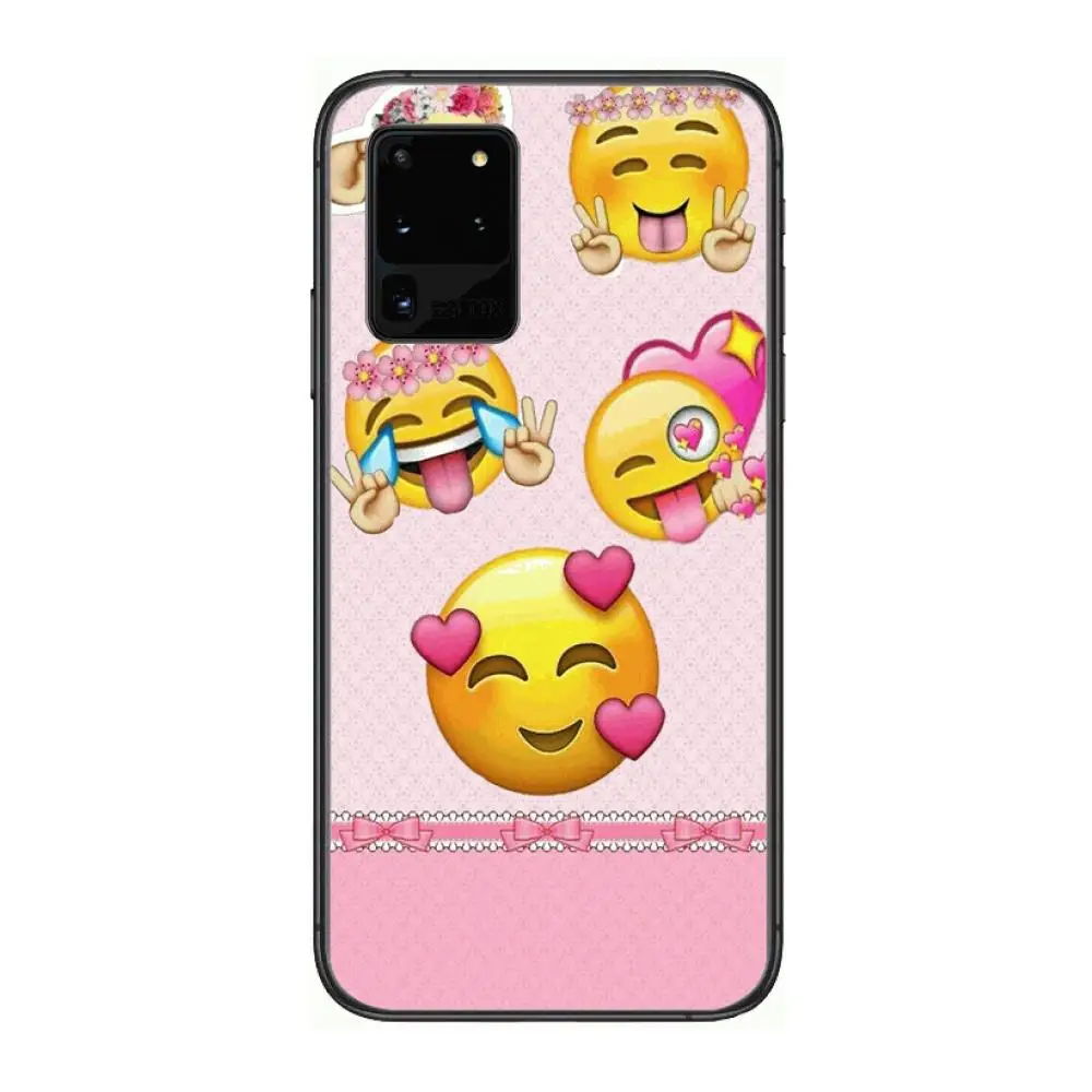 

HD-emoji Phone cover hull For SamSung Galaxy S 6 7 8 9 10 20 21 Plus Edge E note 5G Lite Ultra black soft bumper