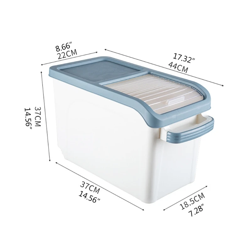 

Rice Storage Container 10kg with Visible Window and Pulley for Home Kitchen Thick Rice Storage Box Grain Storage Box