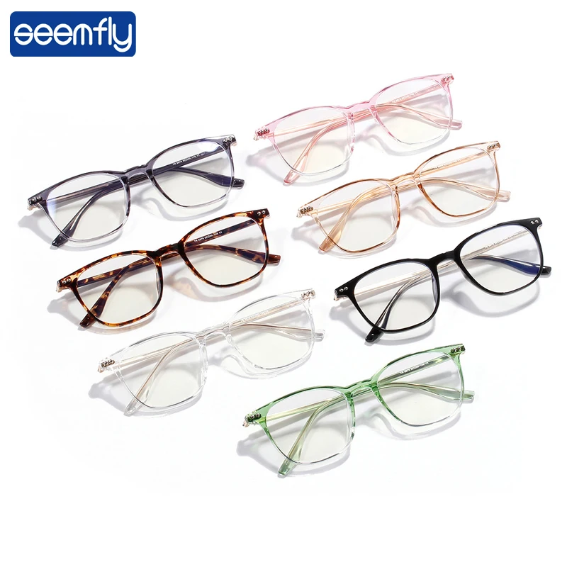 Мужские и женские очки оверсайз seemfly винтажная квадратная оправа TR90 для очков с