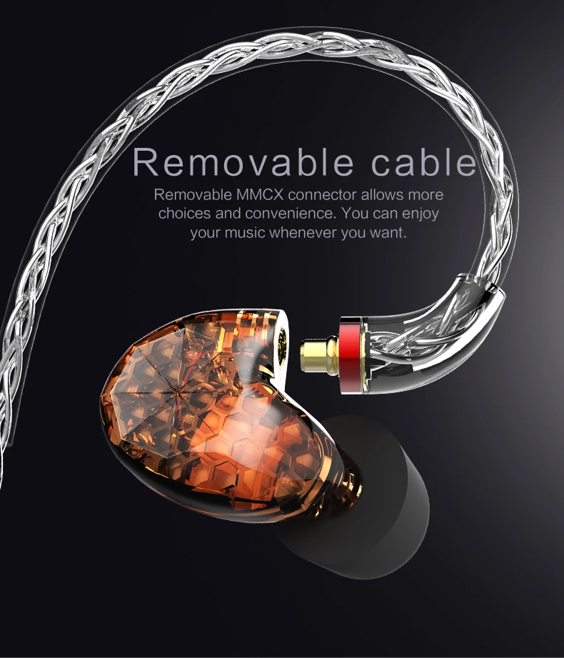 Наушники AUDIOSENSE T180 PRO Knowles одиночные BA IEM съемные MMCX 8 нитей 19 ядер SCX провод HiFi сбалансированные арматурные наушники