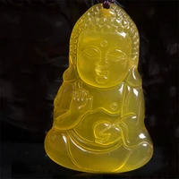 new ice chalcedony yellow agate baby buddha pendant womens fashion simple pendant jewelry