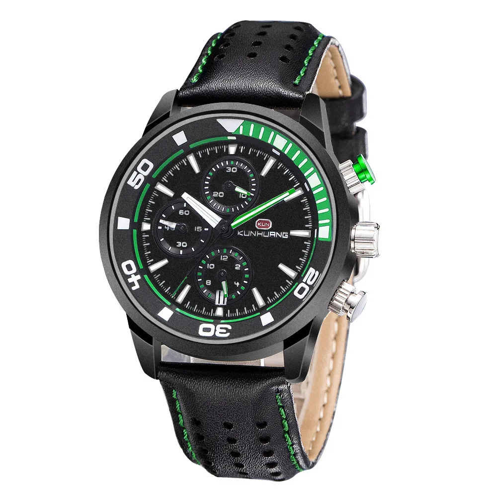 

New Watches Mens Luxury Brand Big Dial Watch Men Business Quartz Watch Three-Eye Six-Hand Sports Luminous Watch Men Gift