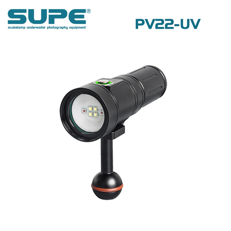 SUPE Scubalamp PV22 UV белый свет 2000 люмен Подводное освещение для видеосъемки подводное