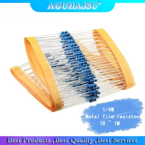 100 шт. 14 Вт металлический пленочный резистор 1R  1 м 100R 220R 330R 1 к 1,5 к 2,2 к 3,3 к 4,7 к 10 к 22 к 47 к 100 к 100 220 330 1K5 2K2 3K3 4K7 Ом