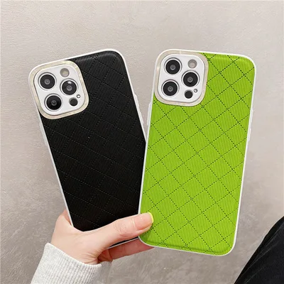 

Simple Solid Color Leather Avocado Green And Black Color For Apple Mobile Phone Case New Fashion Style Characteristic 2021