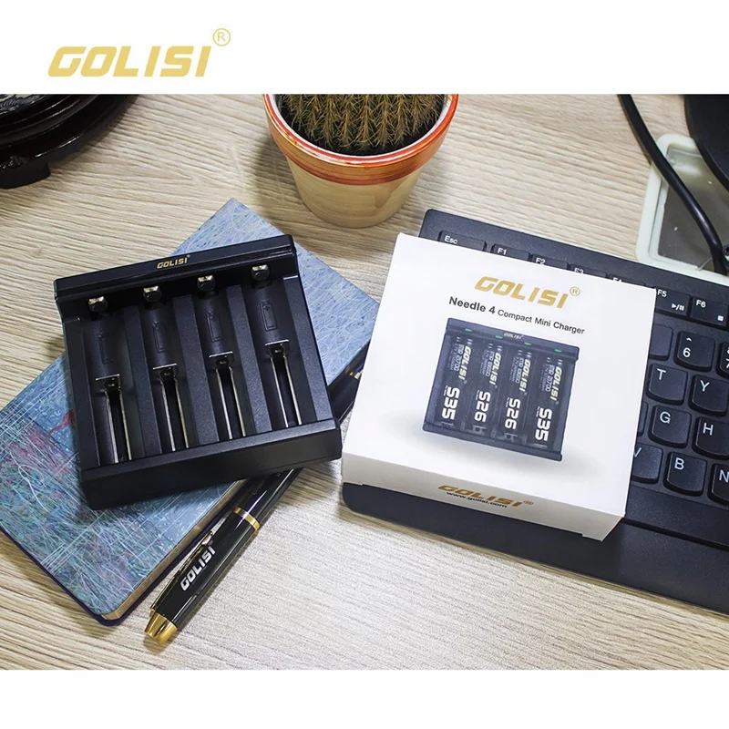 GOLISI 2A умное зарядное устройство USB для 18650 26650 21700 AA AAA Ni-MH Nicd Li-Ion перезаряжаемых