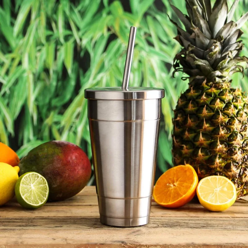 

Colorful Reusable Drinking Straw High Quality 304 Stainless Steel Metal Straw with Cleaner Brush For Mugs 20/30oz Household