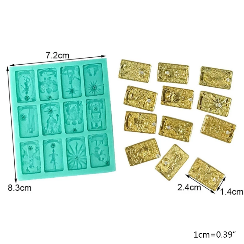 

95AB Card Necklace Epoxy Resin Mold Earrings Pendant Casting Silicone Mould DIY Crafts Jewelry Casting Tools
