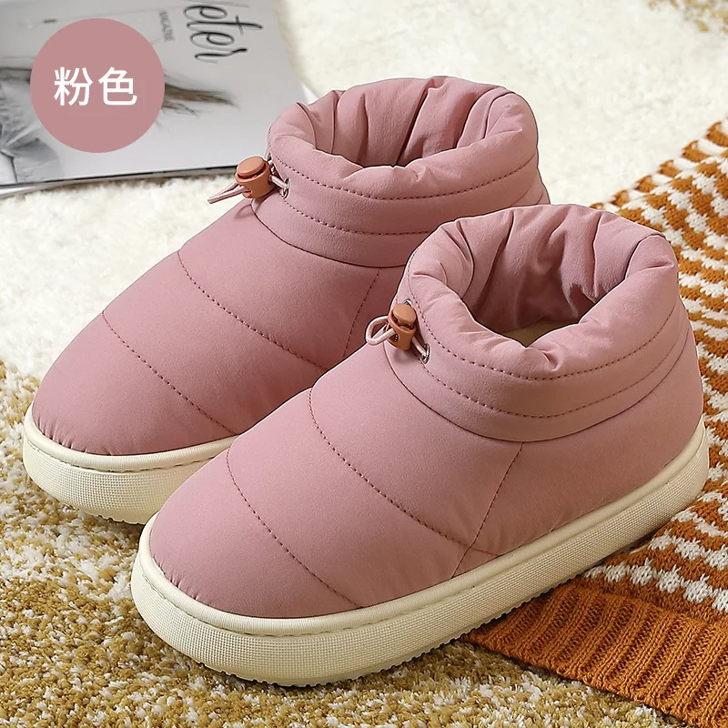 

Ladies New Home Winter Cotton Slippers Non-slip Down Indoor Home Furnishing Couple Thick-soled Warm Pack Heel Shoes