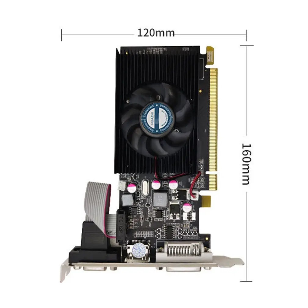 GT610 1 ГБ DDR3 Чипсет видеокарта для ПК и LP чехол PCI E с двойным экраном|Компьютерные