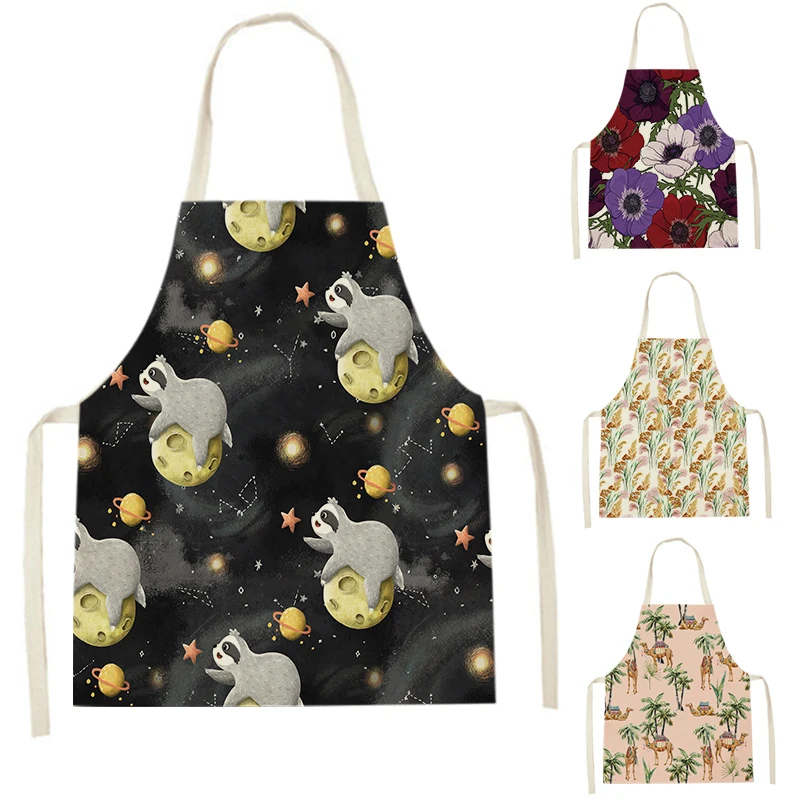 

WQL2932 Kitchen Aprons for Women Linen Bibs Household Cleaning Apron Home Waterproof Chefs Cooking Baking Apron for Child