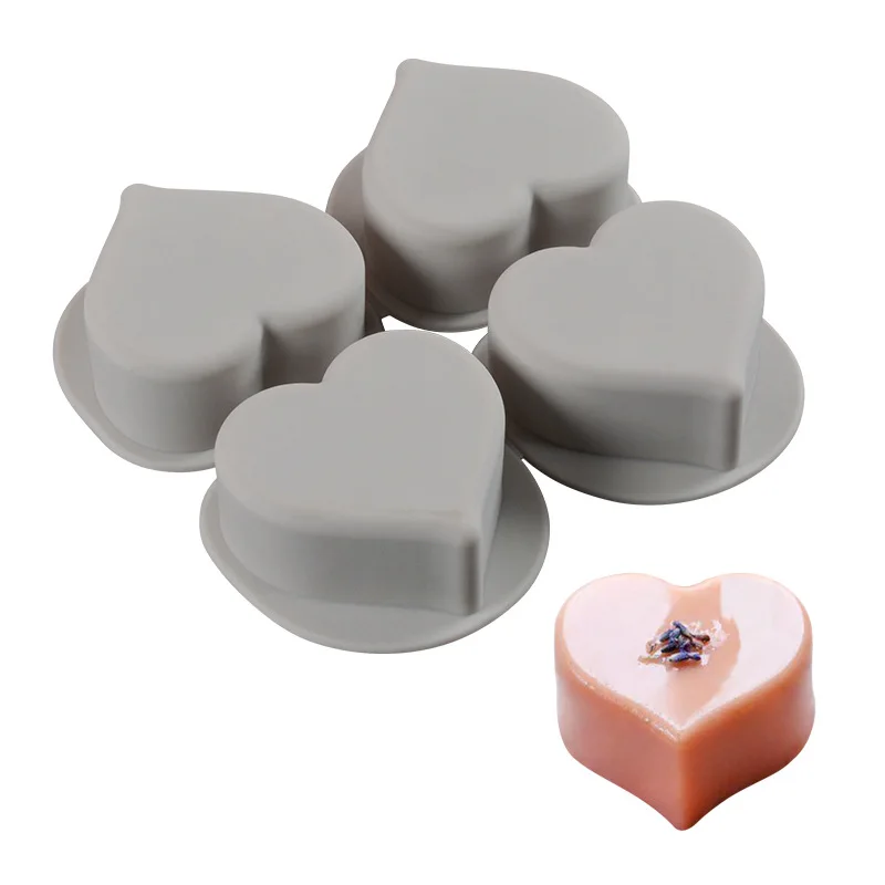 

4 Heart Cake Molds DIY Silicone Bakeware Fondant Muffin Chocolate Moulds Cupcake Cup Mold Cake Tools Baking Dish K925
