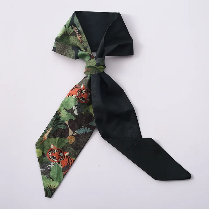 

Korean Silk Bind Hair Women Headband Grace Versatile Ribbon Printing Head Rope Temperament Lady Bows Hair Circle Tie Accessories