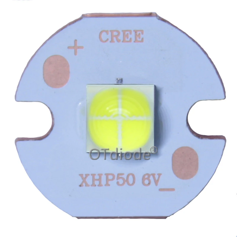 10PCS China XHP50 Cold Whtie 6500-7000K LED Diode Emitter 6V12V on 16mm 20mm MCPCB DTP Copper Board Plate replace 18W CREE | Освещение