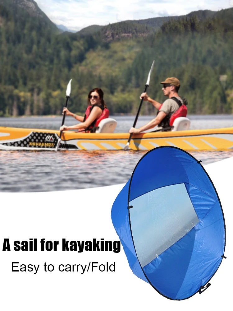 

Kayak Wind Sail with Clear Window Portable Foldable Downwind Sail for Kayaks Canoes Inflatable Boats Paddle Board