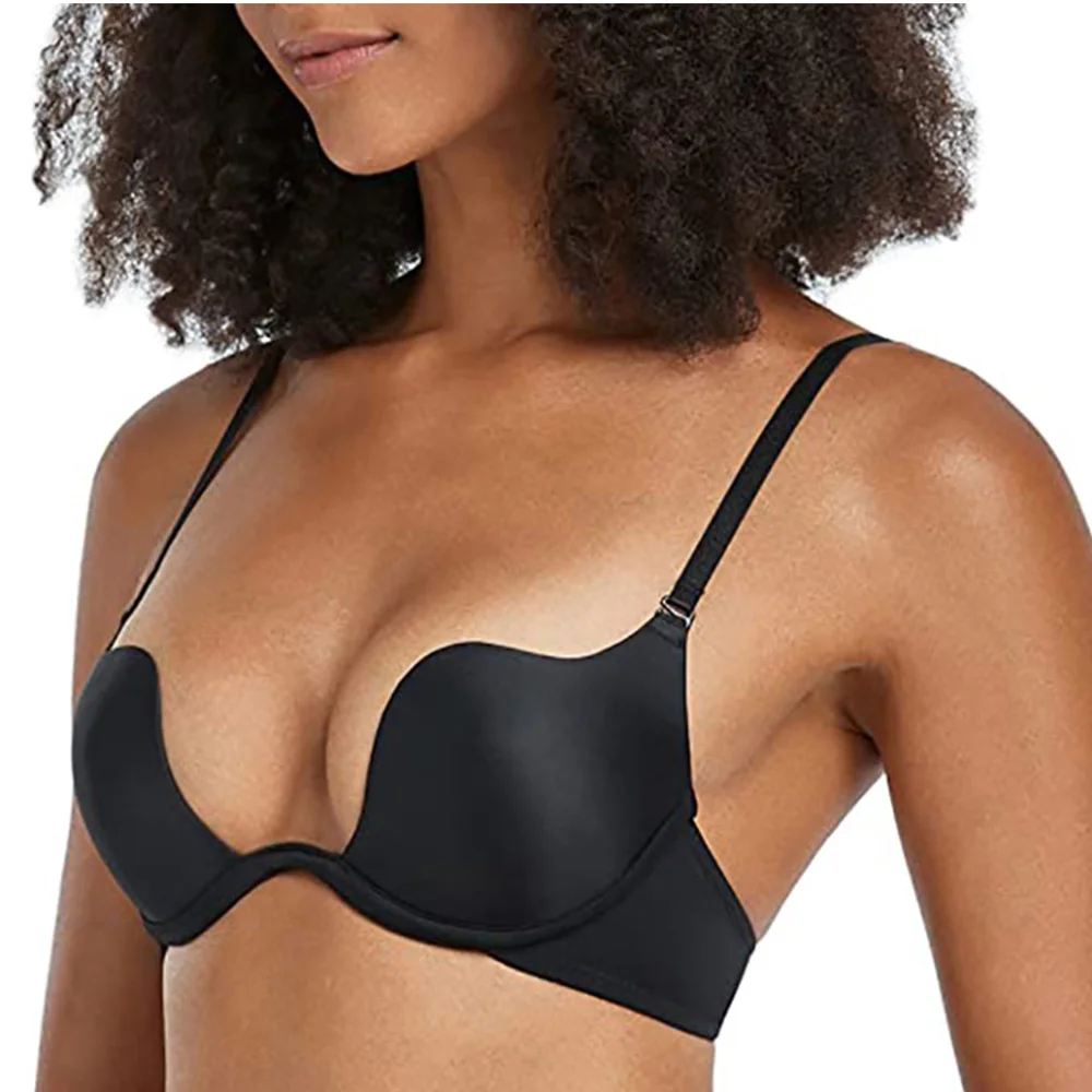 Бюстгальтер женский с чашками пуш-ап и глубоким V-образным вырезом | Женская