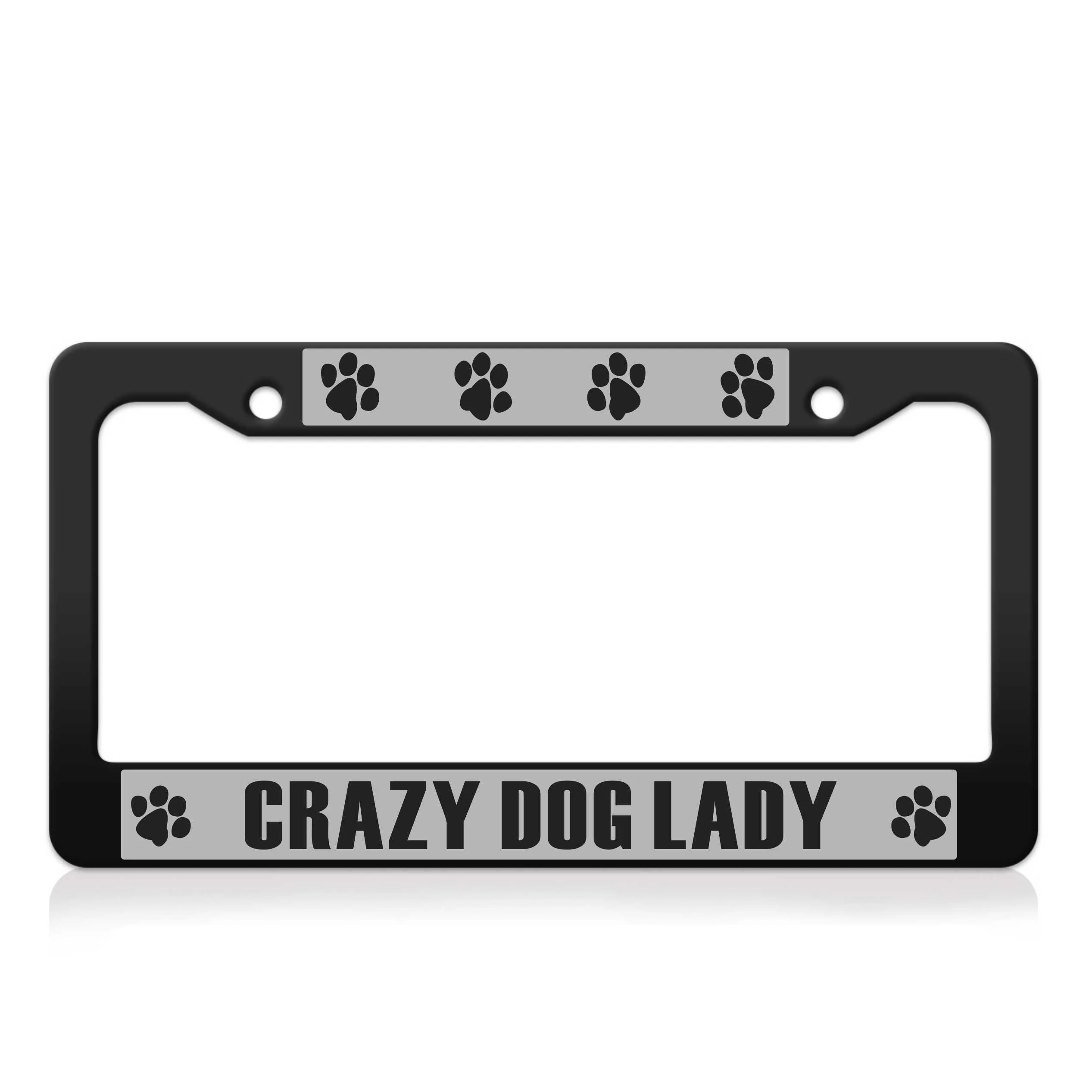 

Dog Lady License Plate Frame Car Decor License Tag Holder with Screw Caps