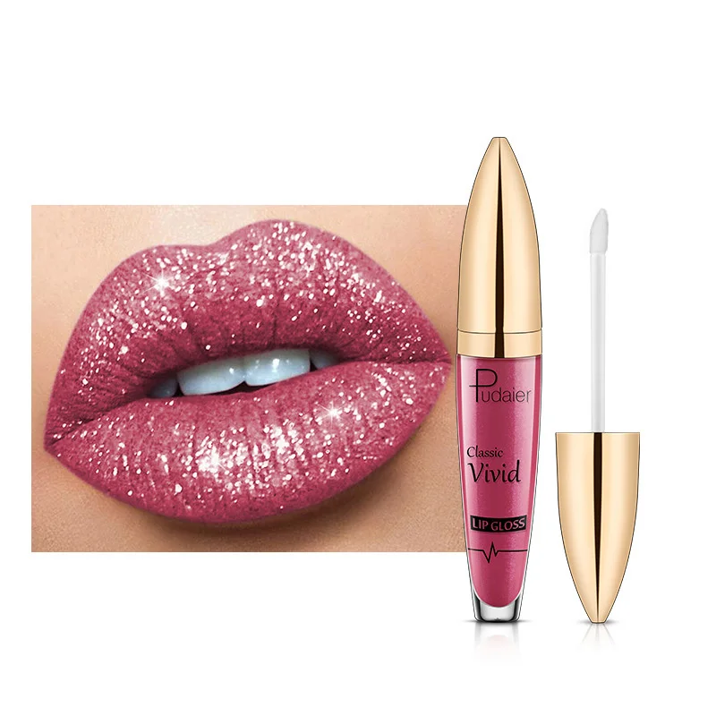 

12 Colors Glitter Pearl Lips Gloss Long Lasting Waterproof Lip Stick Moisturizing Glitter Liquid Lip Plumper Makeup Cosmetics