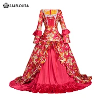 christmas rococo gothic victorian dress red brocade medieval renaissance historical dresses marie antoinette theater costume