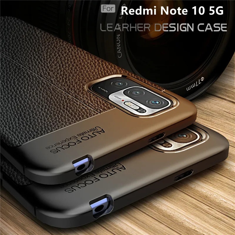 For Cover Xiaomi Redmi Note 10T Case For Redmi Note 10T Capas Back Bumper TPU Soft Leather For Fundas Redmi Note 10 5G 10T Cover