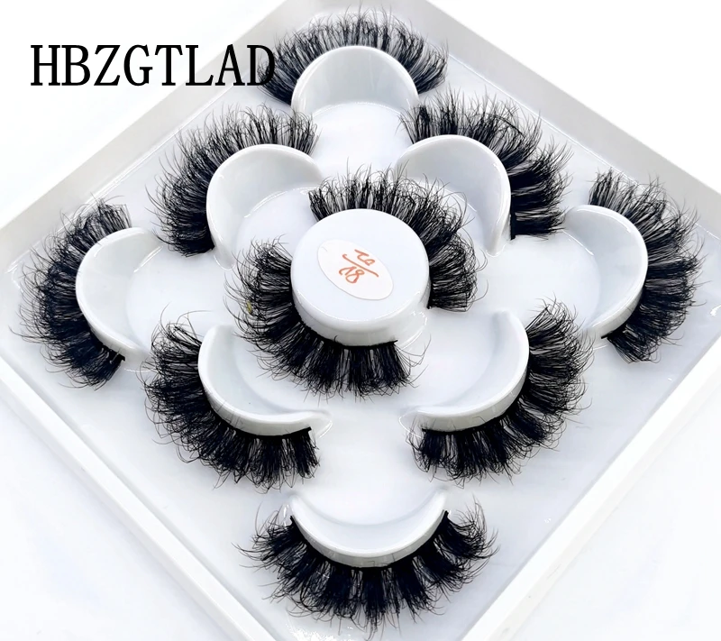 

Soft 5 Pairs 10-25 mm Mink Eyelashes Fluffy Wispy Lashes Dramatic Messy Long False Eyelashes Makeup Wholesale 3D Mink Lashes
