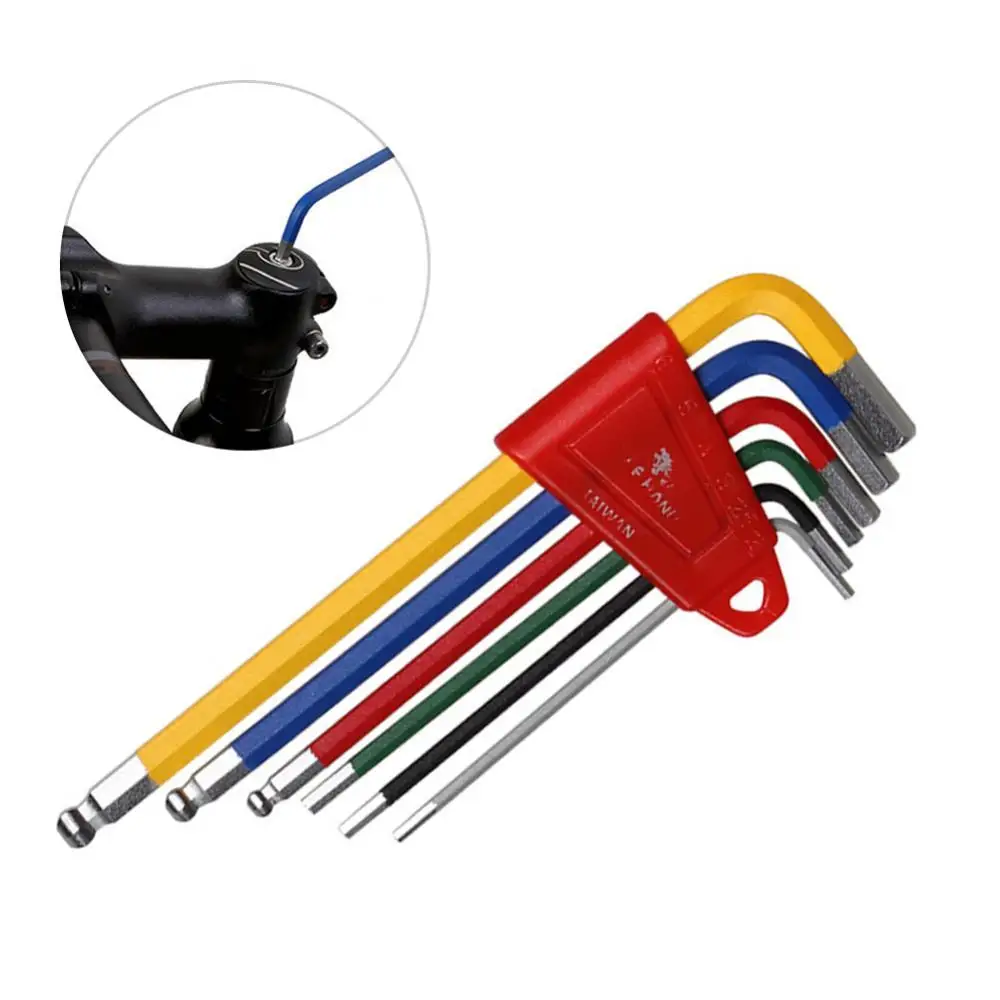

6Pcs Mulitcolor Hexagon Allense Hex Key Wrench Spanner Set Bicycle Repair Tool