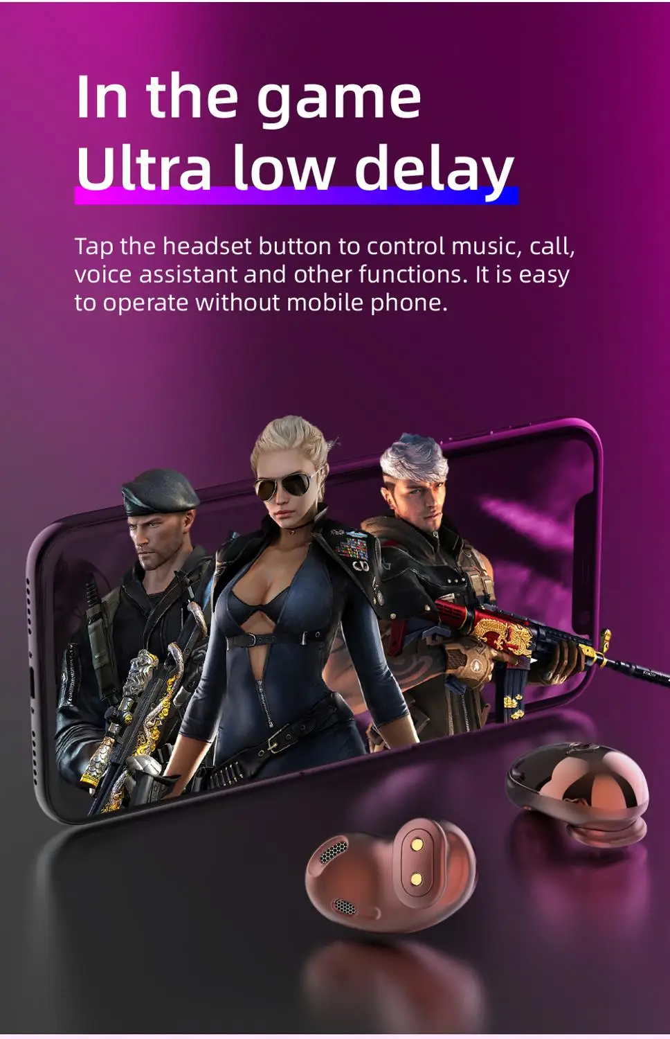 

New Buds TWS RS6 Wireless Live Bluetooth Earphones Gaming Headphones In-ear Earbuds Headset PK i12 i7s i9000 i90000 i11 Max TWS